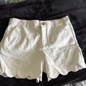 Lilly Pulitzer High Waist White Scalloped Shorts